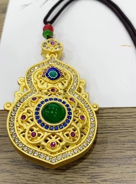 闫老师推荐黄铜八宝葫芦吊坠马年吉祥好运守护本命年挂件