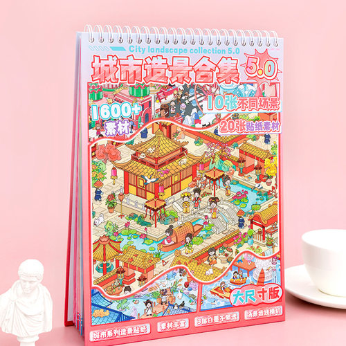安静说书叔上文比特5.0城市系列微缩场景合集本大版造景贴纸大