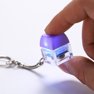 跨境俄罗斯方块解压按键键帽试轴器发光钥匙扣挂件keyring
