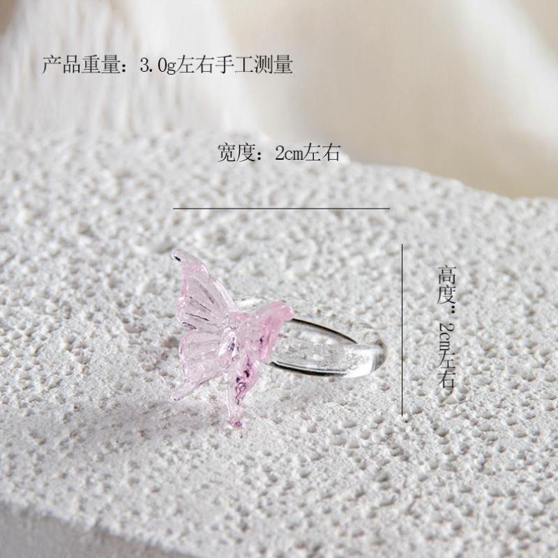 新款设计感工艺琉璃戒指女淄博琉璃戒指饰品送礼旋转食指指环男女