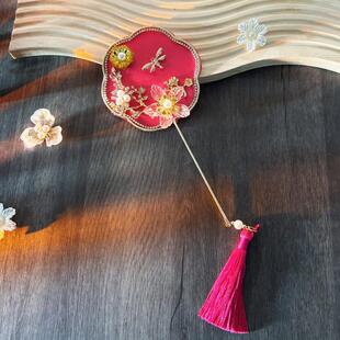 高端新娘团扇女国风结婚用的扇子婚礼道具材料拍照可爱双面手持工