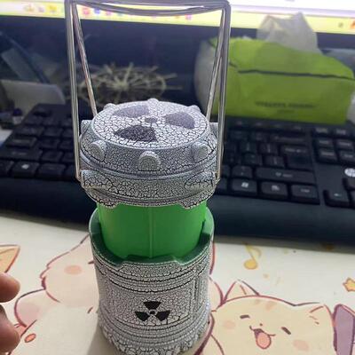 仿真核反应堆小夜灯绿光手提微型灯笼核能装置模型摆件氛围感夜灯