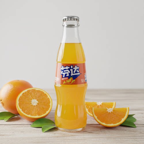 玻璃瓶芬达橙味汽水200ML无糖可口可乐芬达玻璃瓶汽水碳酸饮料