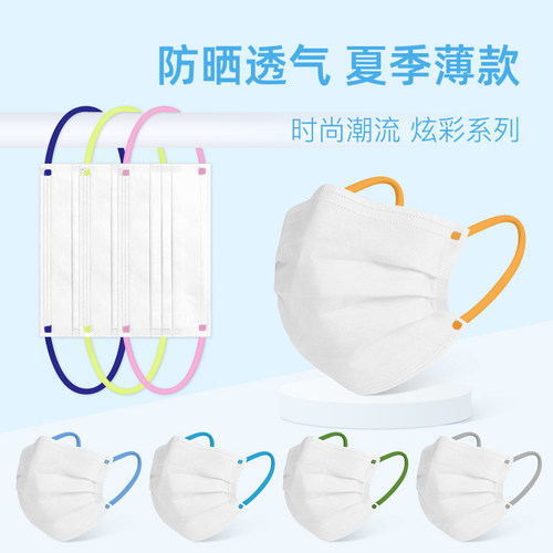 撞色耳绳口罩防晒透气夏季薄款