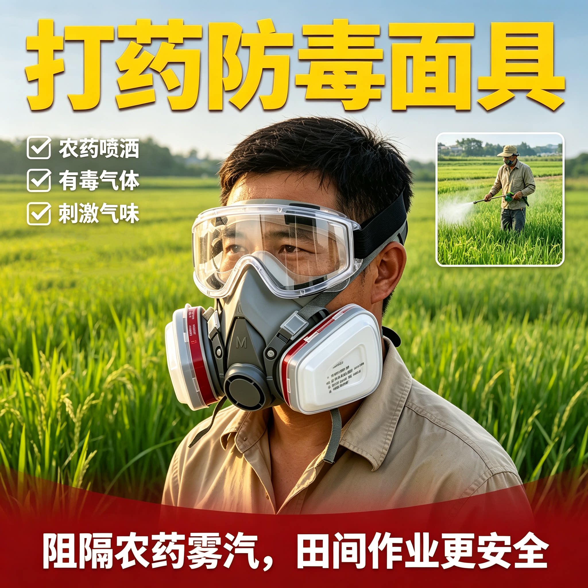 防毒面具打农药粉尘喷漆专用防甲