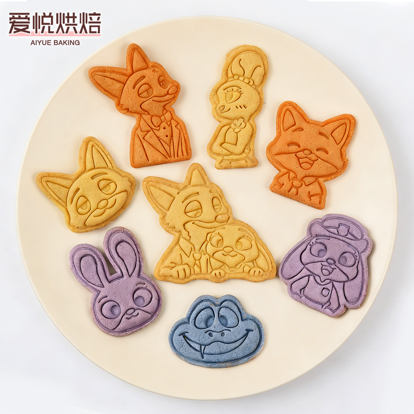 疯狂动物城饼干模具朱迪狐尼克黄油烘焙卡通曲奇DIY印花粘土工具