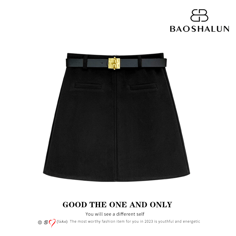 【添添kindly】时尚高腰显瘦短款包裙配腰带103169