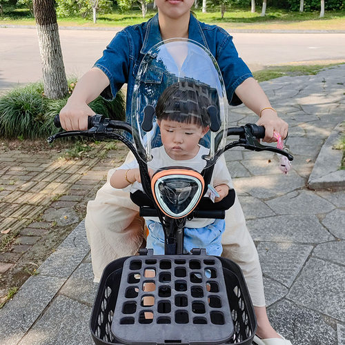 电动自行车挡风板儿童座椅前置