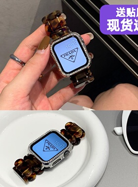 春夏弹力单圈树脂表带适于applewatch1098苹果手表带76543SE腕带