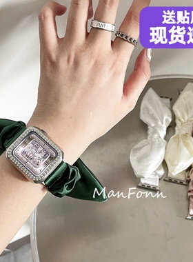 兔耳朵蝴蝶结大肠圈适用苹果applewatch789表带iwatch456弹力10se