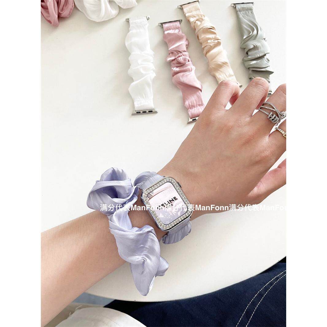 适用于苹果手表带iwatch10代大肠圈表带applewatch789发圈缎感6se