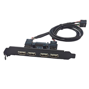 台式 机电脑后置usb2.0挡板线9PIN扩展2口4口机箱面板线加强取电口