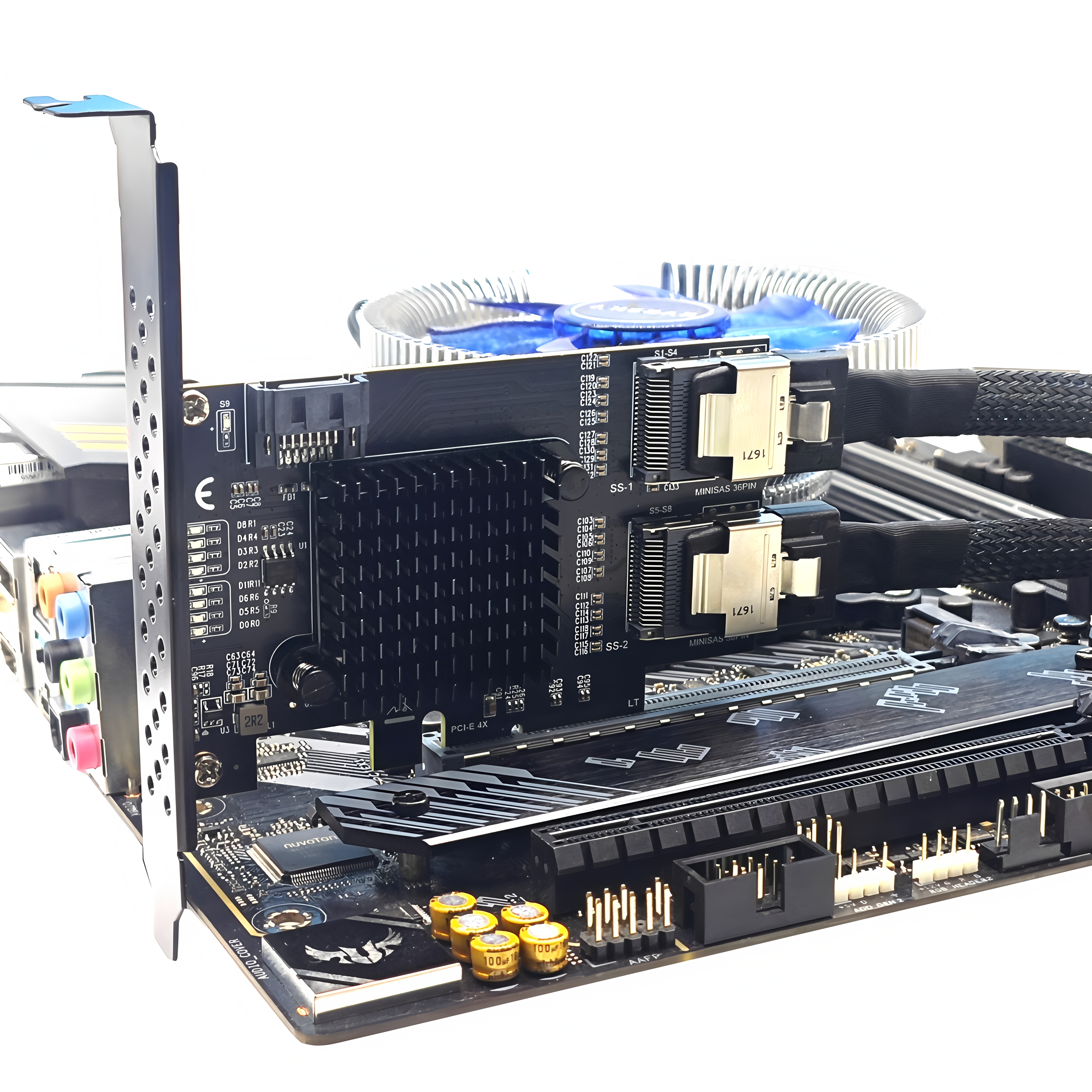 台式机PCI-E转2口SFF-8087+SATA