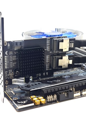 PCI-E转2口SFF-8087扩展卡9口SATA 6G转接卡MINI-SAS主控RTL9101