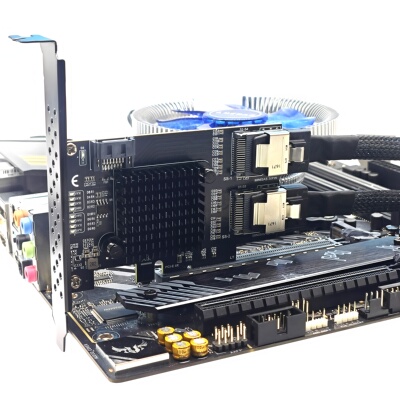 台式机PCI-E转2口SFF-8087+SATA