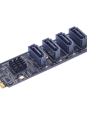 M.2 KEY-M NVME PCI-E转4口SATA3.0扩展转硬盘转接卡免驱ASM1064