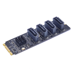 NVME M.2 KEY E转4口SATA3.0扩展转硬盘转接卡免驱ASM1064 PCI