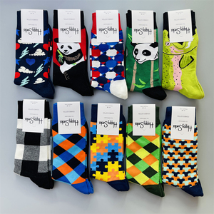 新款HappySocks袜子男士中高筒棉袜四季款时尚百搭卡通情侣袜潮袜