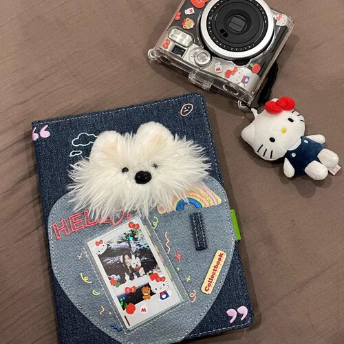 可爱毛绒小狗牛仔卡册三寸拍立得