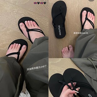 女夏外穿沙滩凉拖女鞋 坡跟厚底人字拖夹脚拖鞋 松弛chill 爆款 时尚