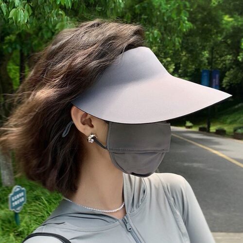 骑车吹不翻防晒帽2026新款空顶帽子女夏季防紫外线无痕遮阳太阳帽