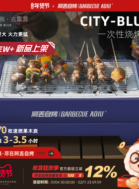 阿丢自烤户外烧烤炉一次性烧烤炉户外烧烤架便携露营碳烤炉