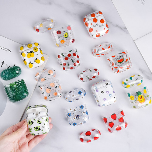 Fruit PC Hard Case For Airpods 2 1 Earphone Cases For Airpods 3 Clear Transparent PC Earphone Cover