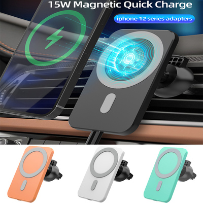 15W Magnetic Wireless Car Charger Mount Stand For iPhone 12