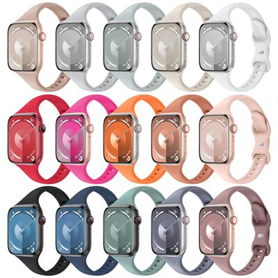 Slim Silicone Strap For Apple Watch Bands 45mm 44mm 40mm