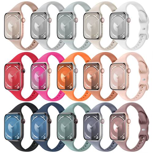Slim Silicone Strap For Apple Watch Bands 45mm 44mm 40mm