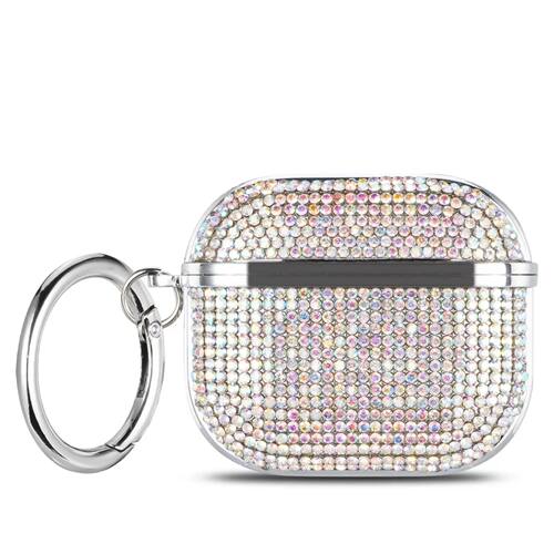 for Airpods 4,Beautiful Rhinestone Bling Hard Plastic Cover
