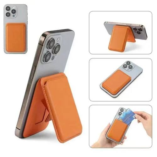 Strong Magnetic Leather Wallet With Hide Stand Case For
