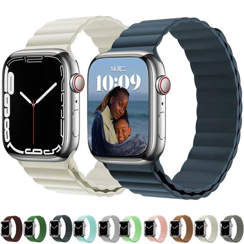 Magnetic loop strap For Apple watch band 44mm 40mm 45mm