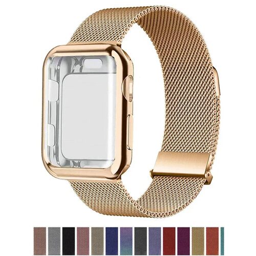 Case+Milanese Loop For Apple Watch Band 44mm 38mm-42mm-40mm