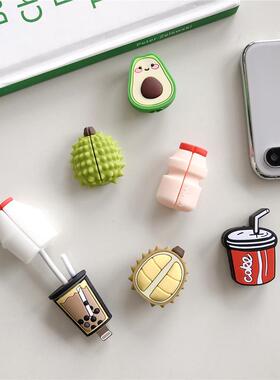 Cute Cartoon Avocado Durian Cola Cable Protector Data Line