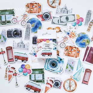 2021 46 Pcs /pack Travel Scenery Label Stickers Decorative