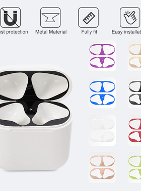 Metal Dust Guard Sticker for Airpods 1 2 Skin Protective St