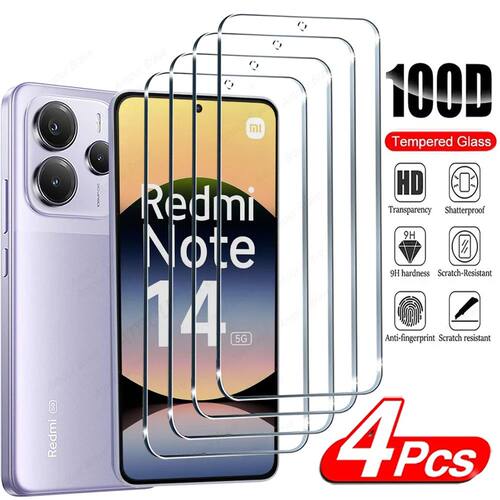 4Pcs Tempered Glass For Xiaomi Redmi Note 14 13 12 11 Pro