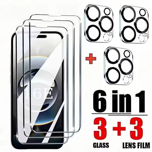 6 In 1 Phone Tempered Glass+Camera Protector Lens Glass
