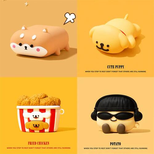 For Apple Airpods 4 Cute Dog Case Airpods 1 2 3 Pro Food