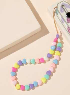 Mobile Phone Strap Silicone Bead Chain Flower Pendant Soft