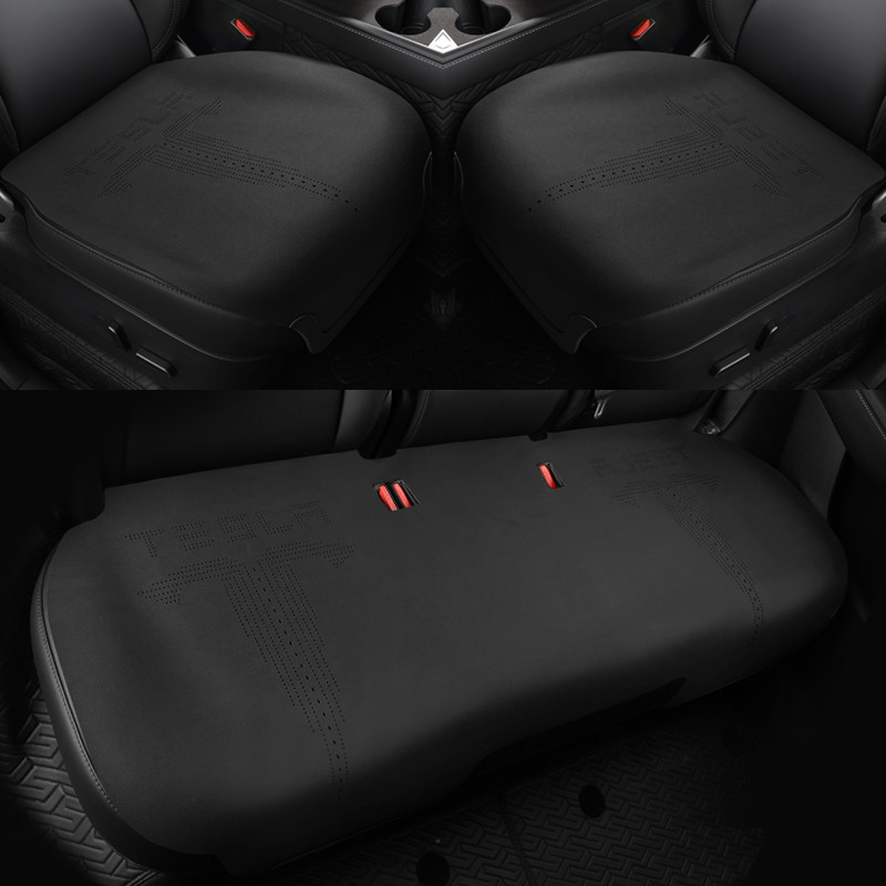 特斯拉ModelY汽车坐垫专用特斯拉Model3座垫翻毛皮毛豆3/y座椅套