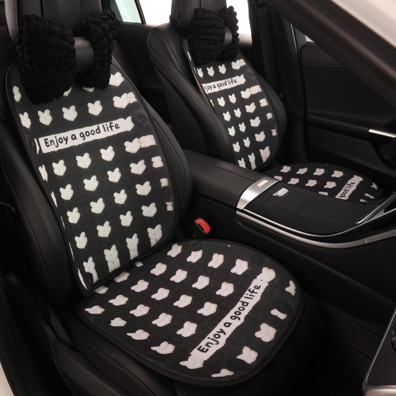 汽车坐垫四季通用夏季可爱座垫通风透气座椅套冰丝女士高级感座套