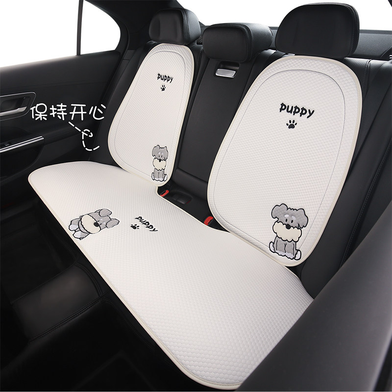 汽车坐垫四季通用夏季可爱座垫冰丝通风透气座椅套单个主驾驶座套