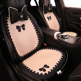 汽车坐垫四季通用冬季网红座垫女士高级感座椅套半包新款可爱座套