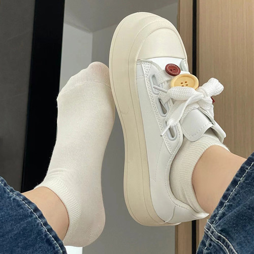 糖果色女棉短筒袜小白鞋百搭