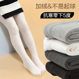 女童打底裤白色舞蹈袜加绒加厚保暖连裤袜冬季跳舞打底裤子外穿
