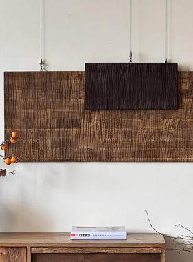 侘寂风装饰画实木雕刻现代书房茶室玄关民宿客栈办公室背景墙潮挂