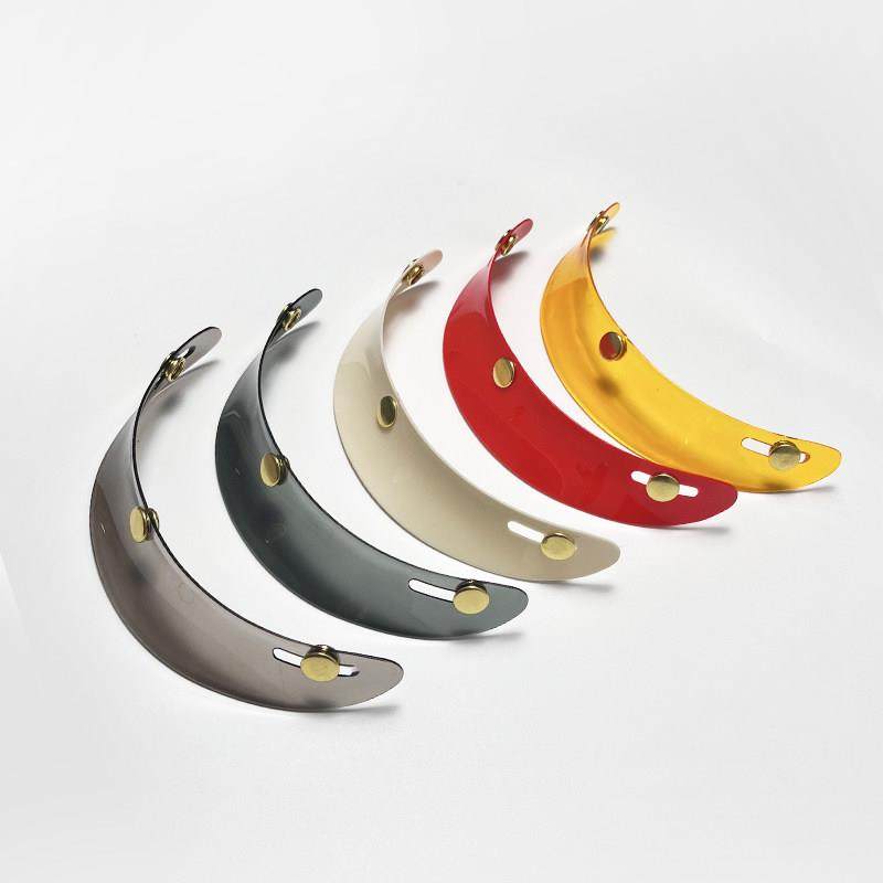 台湾复古头盔帽檐摩托机车半盔三扣式帽舌小盔骑行挡风防雨遮阳板