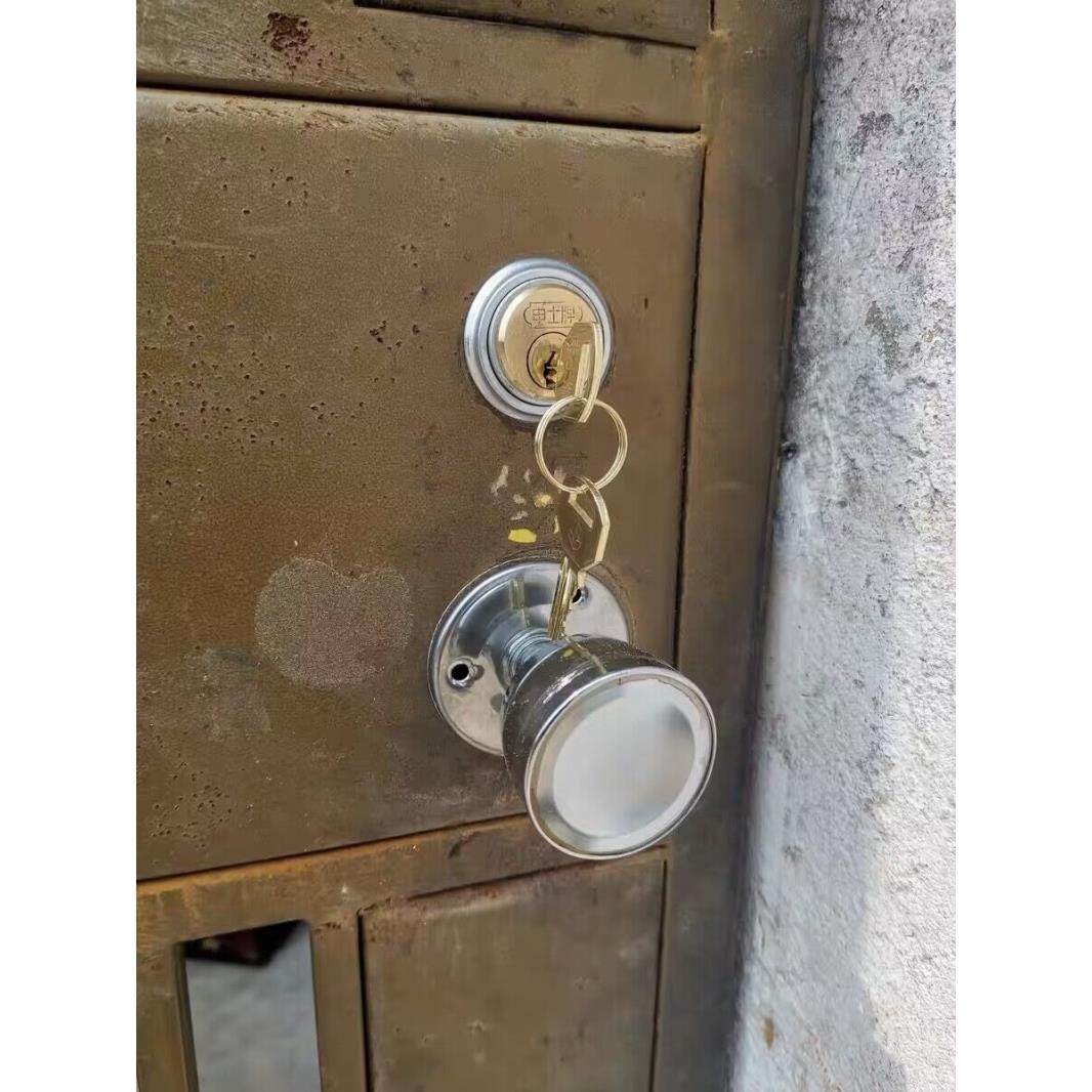 铁门锁防盗门纯铜丰收9472A2栅栏门双锁头全铜老式申士牌锁芯可用